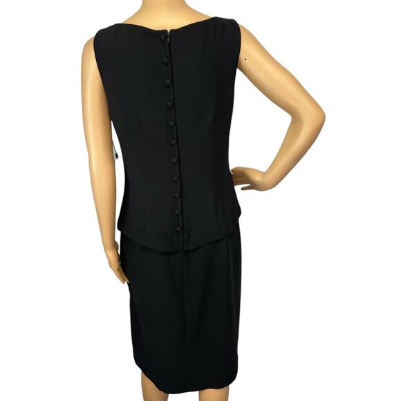 2/$30 NWT David Warren NY Layered Sheath Dress Black Sleeveless Size 8 - Picture 5 of 11